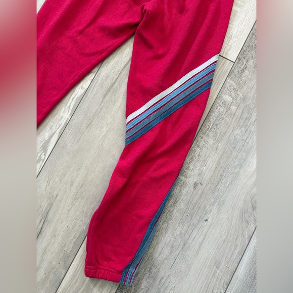 ✨Rare- Aviator Nation Blaze 4 blue ombré asymmetrical stripe joggers size small - Picture 10 of 10